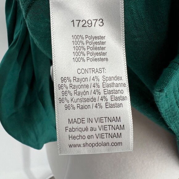 Dolan Anthropologie Button-Down Puff Sleeve Blouse Green Size Small - Picture 10 of 12